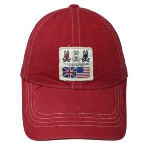 Psycho Bunny By Robin Godley Slideback Hat Red One Size Adjustable